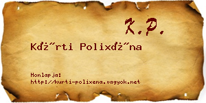 Kürti Polixéna névjegykártya